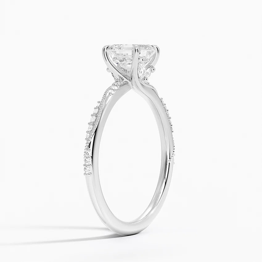 1.60 Carat Princess Halo Design Solitaire Lab Diamond Ring 18K - Florina 