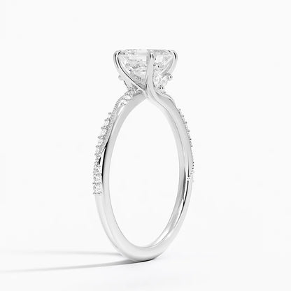 1.60 Carat Princess Halo Design Solitaire Lab Diamond Ring 18K - Florina 
