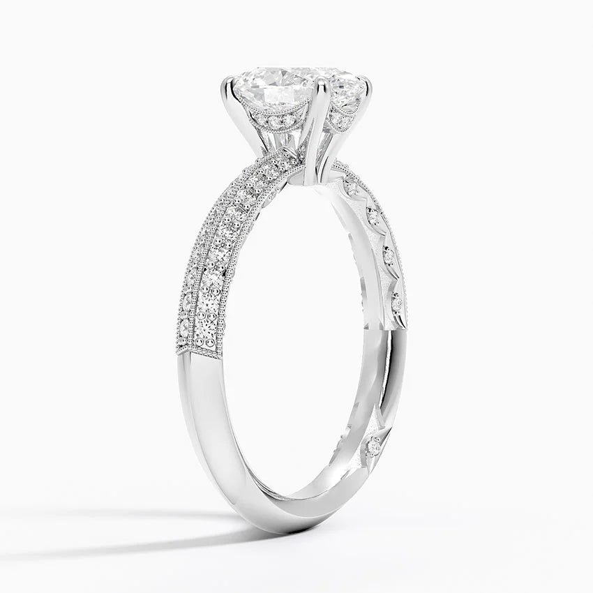 1.50 Oval Kesim Yarım Tur Tasarım Tektaş Laboratuvar Pırlanta Yüzük - Selara