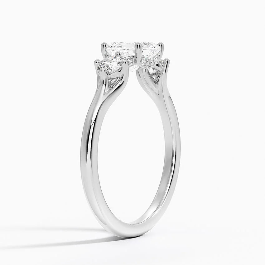 1.50 Asscher Kesim Hidden Halo Tasarım Tektaş Laboratuvar Pırlanta Yüzük 18K - Milora