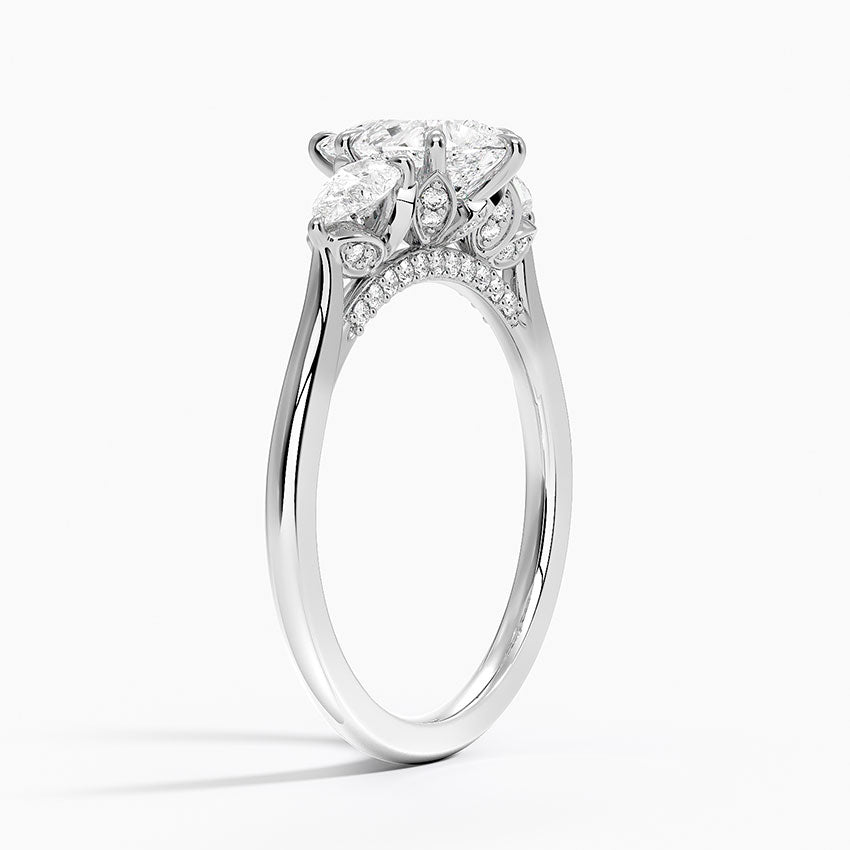 1.60 Carat Princess Halo Design Solitaire Lab Diamond Ring 18K - Florina 