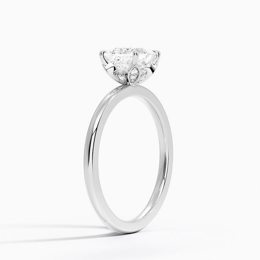 1.15 Karat Prenses Kesim Hidden Halo Tasarım Tektaş Laboratuvar Pırlanta Yüzük - Delora - Bold Diamonds