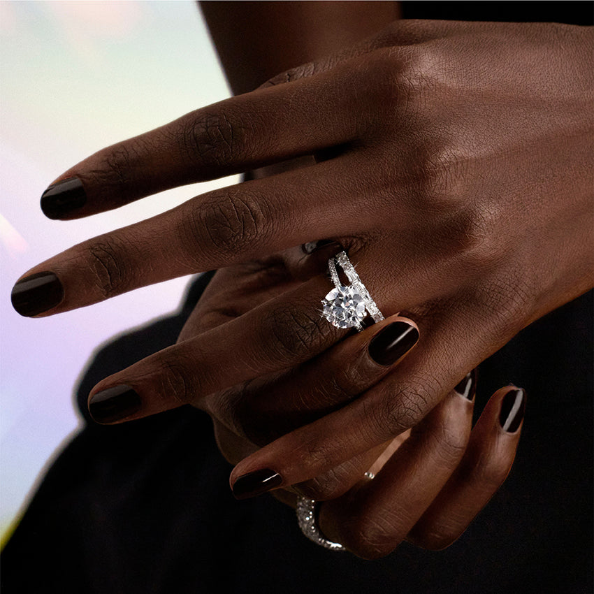 Tam Tur 1,00 Karat Emerald Kesim Laboratuvar Pırlanta Yüzük 18K - Bold Diamonds