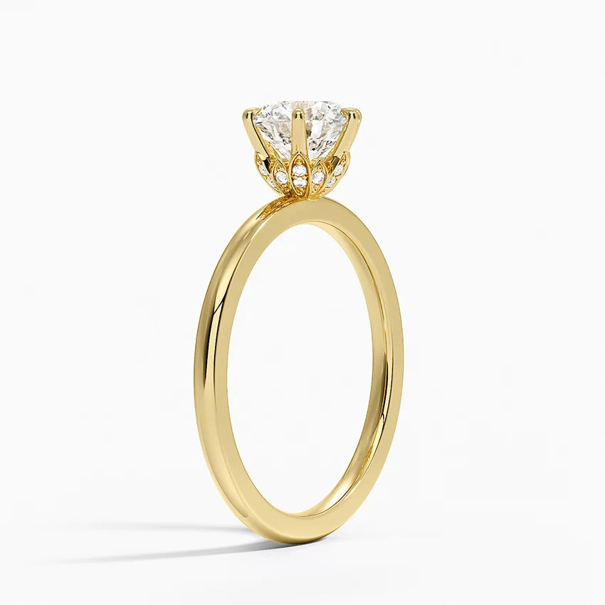 Altı Tırnak 1.15 Karat Hidden Halo Tasarım Tektaş Laboratuvar Pırlanta Yüzük - Delora - Bold Diamonds