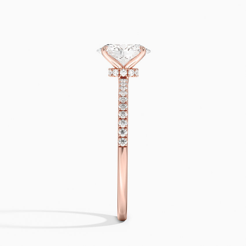 1.25 Oval Kesim Hidden Halo Tasarım Tektaş Laboratuvar Pırlanta Yüzük 18K - Filora