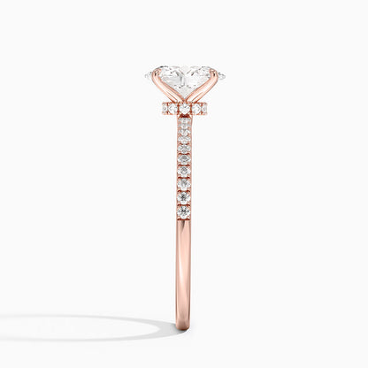 1.25 Oval Kesim Hidden Halo Tasarım Tektaş Laboratuvar Pırlanta Yüzük 18K - Filora