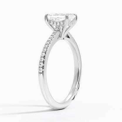 1.25 Karat Emerald Hidden Halo Tasarım Tektaş Laboratuvar Pırlanta Yüzük - Milara