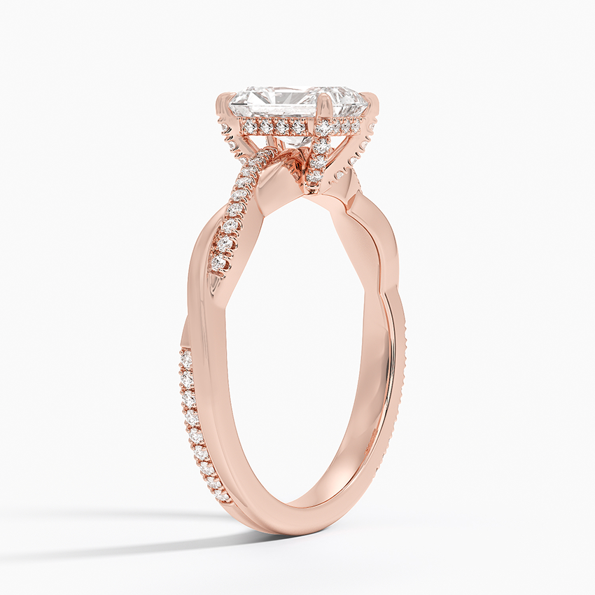 1.25 Karat Radiant Kesim Hidden Halo Tasarım Tektaş Laboratuvar Pırlanta Yüzük  - Riga