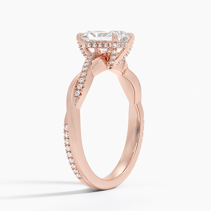 1.60 Carat Princess Halo Design Solitaire Lab Diamond Ring 18K - Florina 