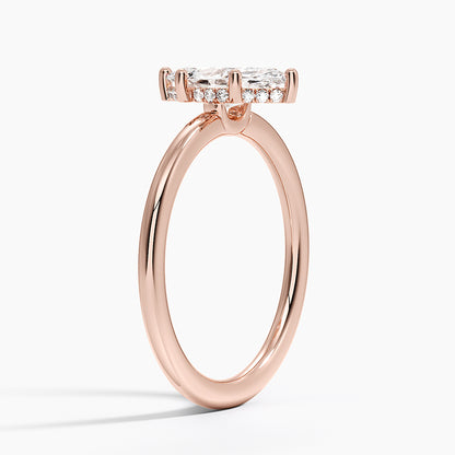 1.10 Marquise Kesim Hidden Halo Tasarım Tektaş Laboratuvar Pırlanta Yüzük - Melara