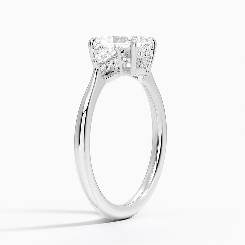 1.50 Karat Radiant Kesim Hidden Halo Tasarım Tektaş Laboratuvar Pırlanta Yüzük - Madrid