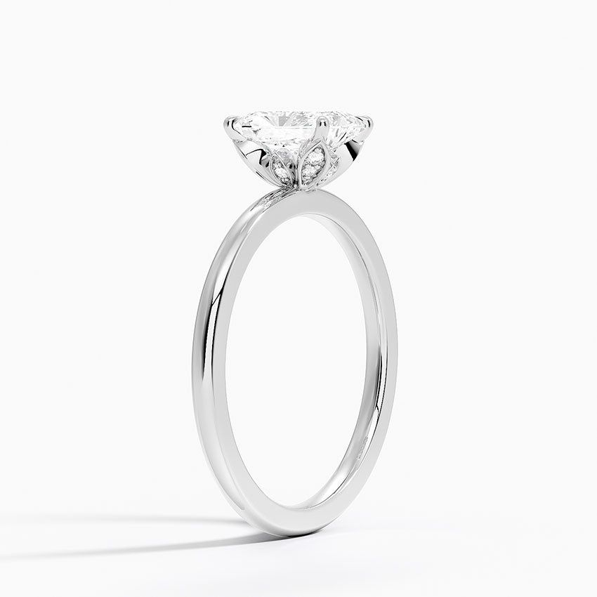 1.60 Carat Princess Halo Design Solitaire Lab Diamond Ring 18K - Florina 