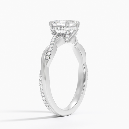 1.60 Carat Princess Halo Design Solitaire Lab Diamond Ring 18K - Florina 