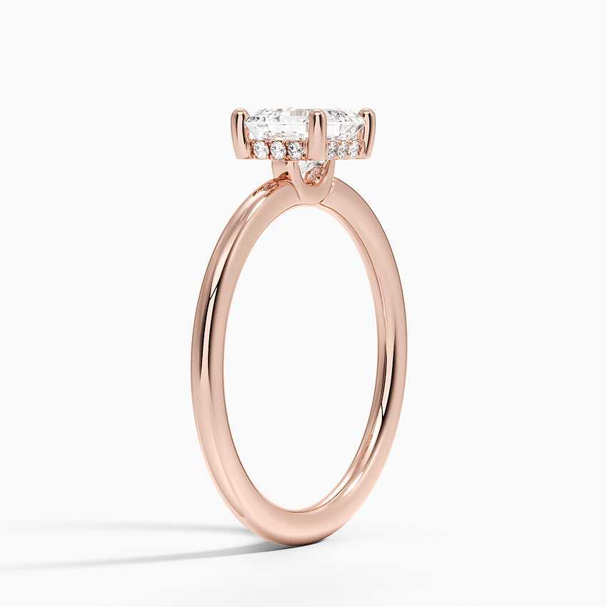 1.10 Asscher Kesim Hidden Halo Tasarım Tektaş Laboratuvar Pırlanta Yüzük - Melara