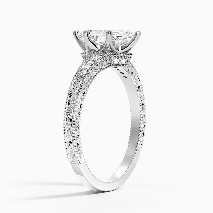 1.60 Carat Princess Halo Design Solitaire Lab Diamond Ring 18K - Florina 