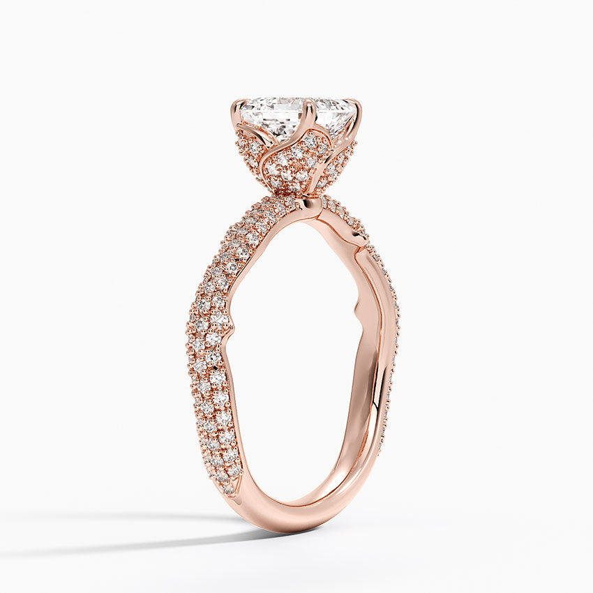 1.75 Karat Asscher Kesim Hidden Halo Tasarım Tektaş Laboratuvar Pırlanta Yüzük - Sorrento