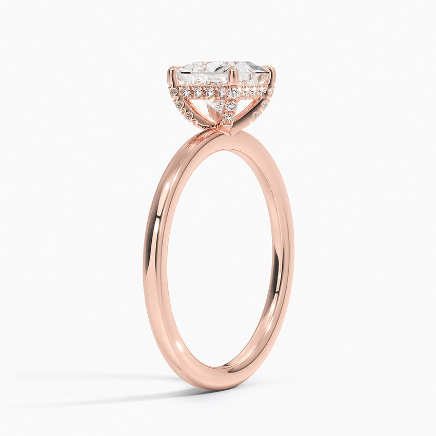 1.60 Carat Princess Halo Design Solitaire Lab Diamond Ring 18K - Florina 
