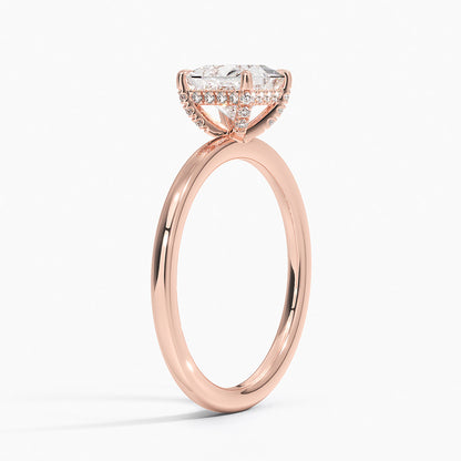 1.60 Carat Princess Halo Design Solitaire Lab Diamond Ring 18K - Florina 