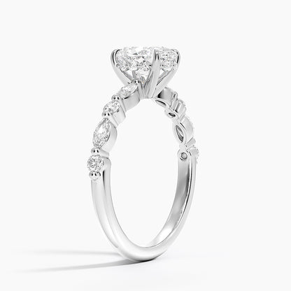 1.60 Carat Princess Halo Design Solitaire Lab Diamond Ring 18K - Florina 