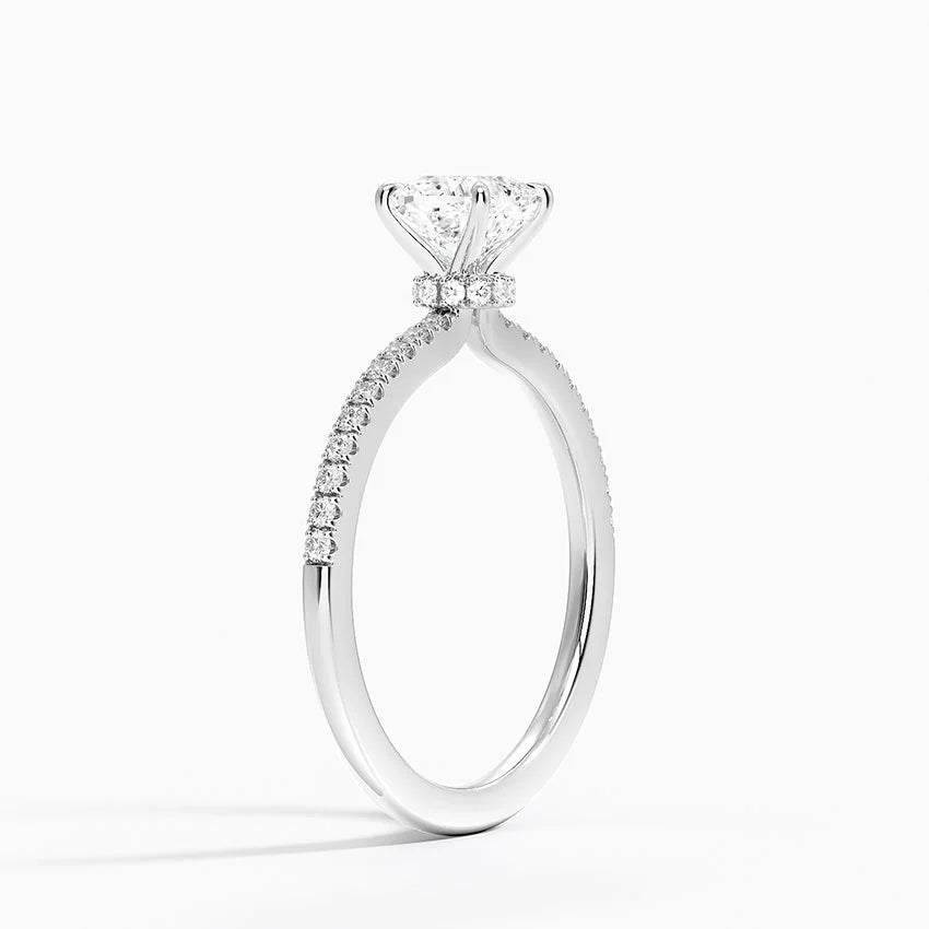 1.25 Karat Cushion Kesim Hidden Halo Tasarım Tektaş Laboratuvar Pırlanta Yüzük - Filora - Bold Diamonds