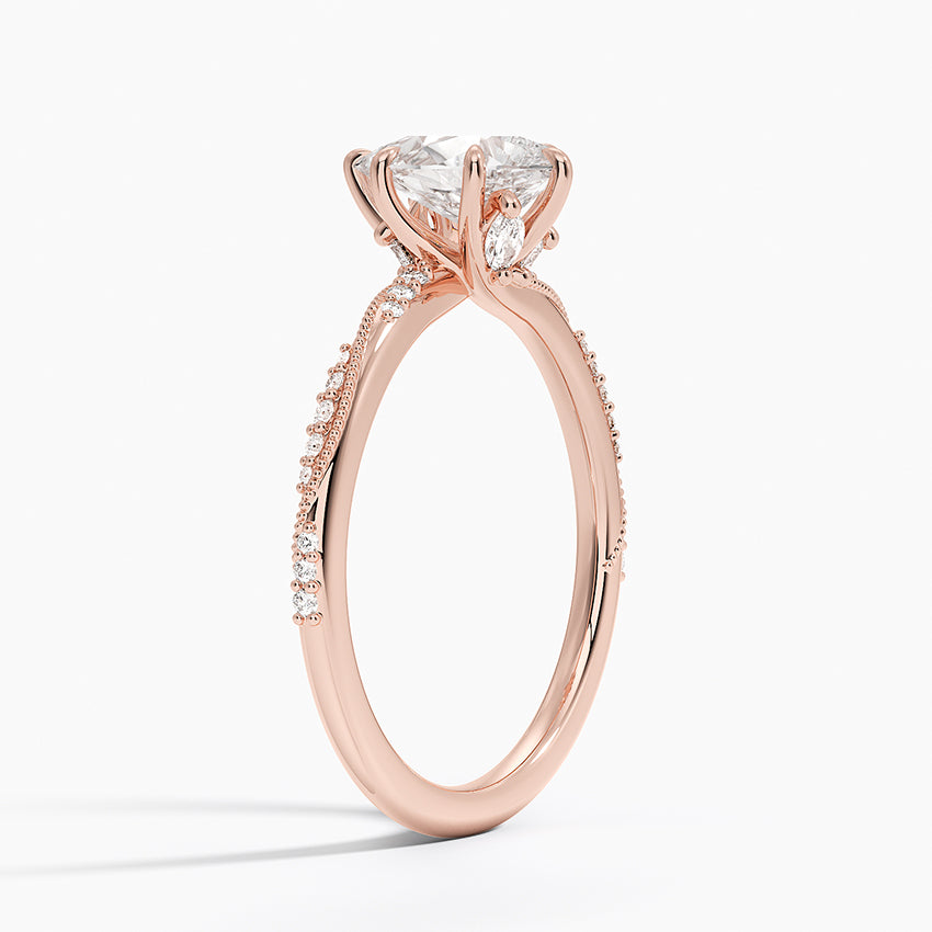 1.25 Karat Damla Kesim Hidden Halo Tasarım Tektaş Laboratuvar Pırlanta Yüzük 18K  - Melora - Bold Diamonds