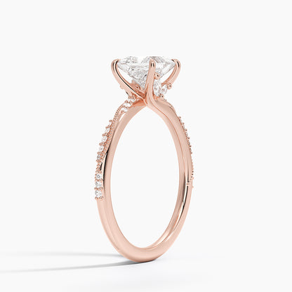 1.60 Carat Princess Halo Design Solitaire Lab Diamond Ring 18K - Florina 