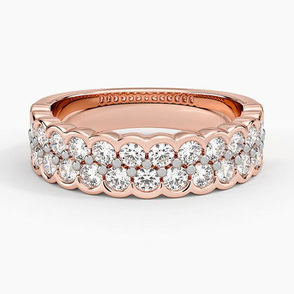Yarım Tur 1,00 Karat Yuvarlak Kesim Laboratuvar Pırlanta Yüzük 18K - Bold Diamonds
