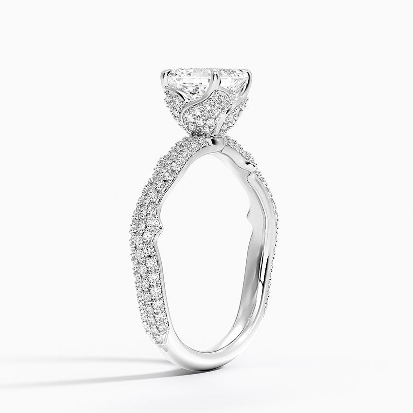 1.75 Karat Asscher Kesim Hidden Halo Tasarım Tektaş Laboratuvar Pırlanta Yüzük - Sorrento