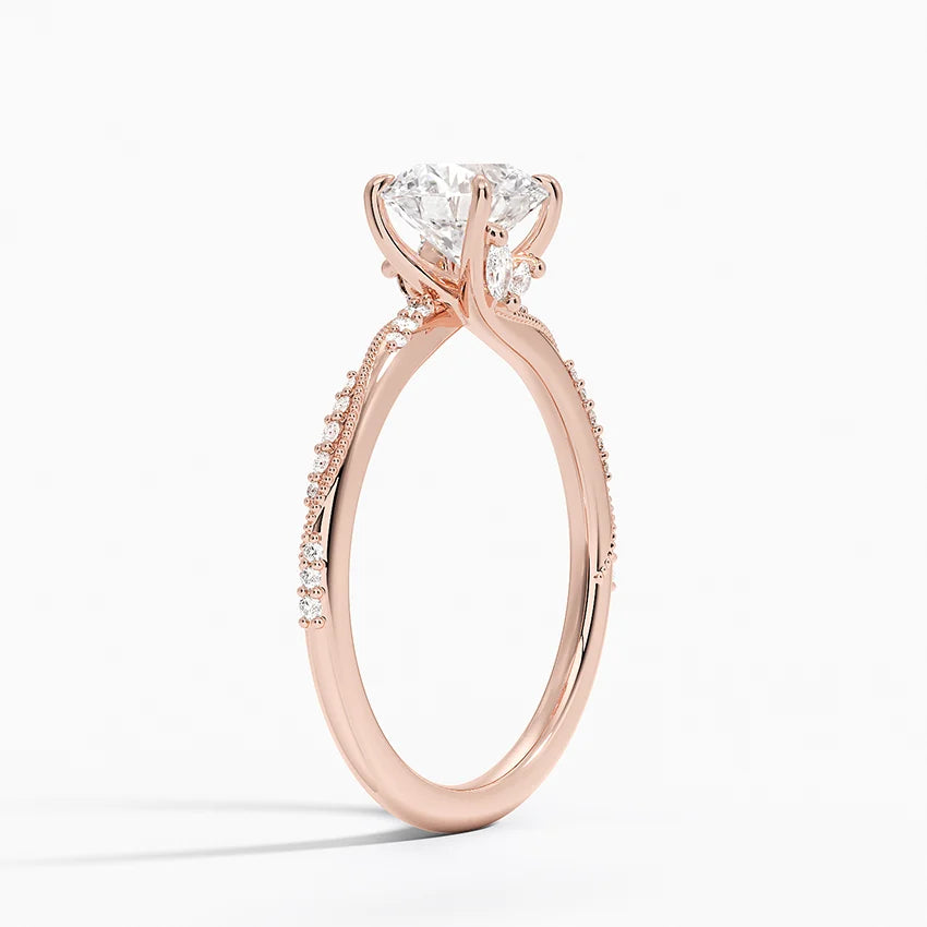 1.25 Karat Hidden Halo Tasarım Tektaş Laboratuvar Pırlanta Yüzük 18K  - Melora - Bold Diamonds