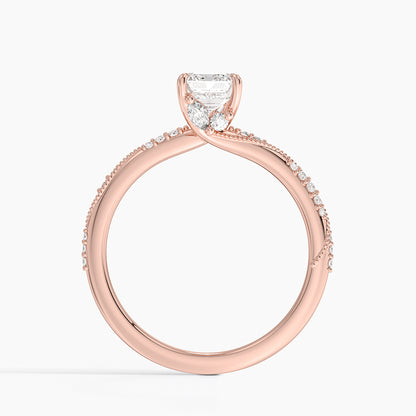 1.60 Carat Princess Halo Design Solitaire Lab Diamond Ring 18K - Florina 
