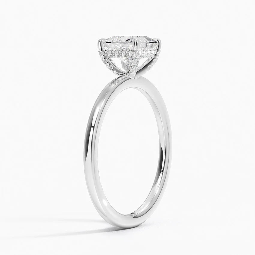 1.60 Carat Princess Halo Design Solitaire Lab Diamond Ring 18K - Florina 
