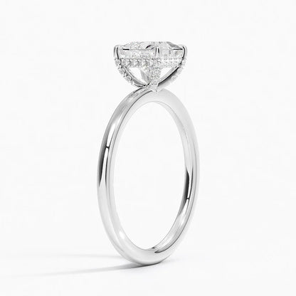 1.60 Carat Princess Halo Design Solitaire Lab Diamond Ring 18K - Florina 