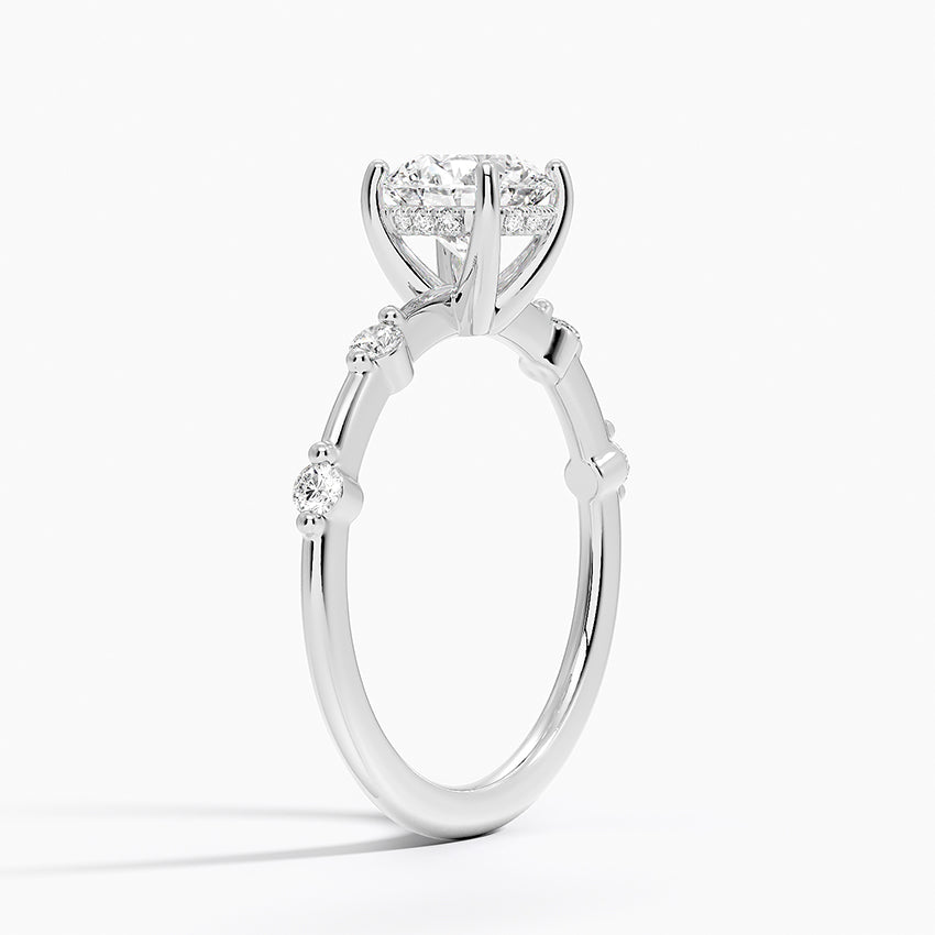 1.20 Karat Hidden Halo Tasarım Tektaş Laboratuvar Pırlanta Yüzük - Nice