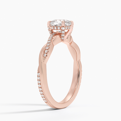 1.60 Carat Princess Halo Design Solitaire Lab Diamond Ring 18K - Florina 