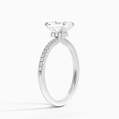 1.25 Radiant Kesim Hidden Halo Tasarım Tektaş Laboratuvar Pırlanta Yüzük 18K - Filora