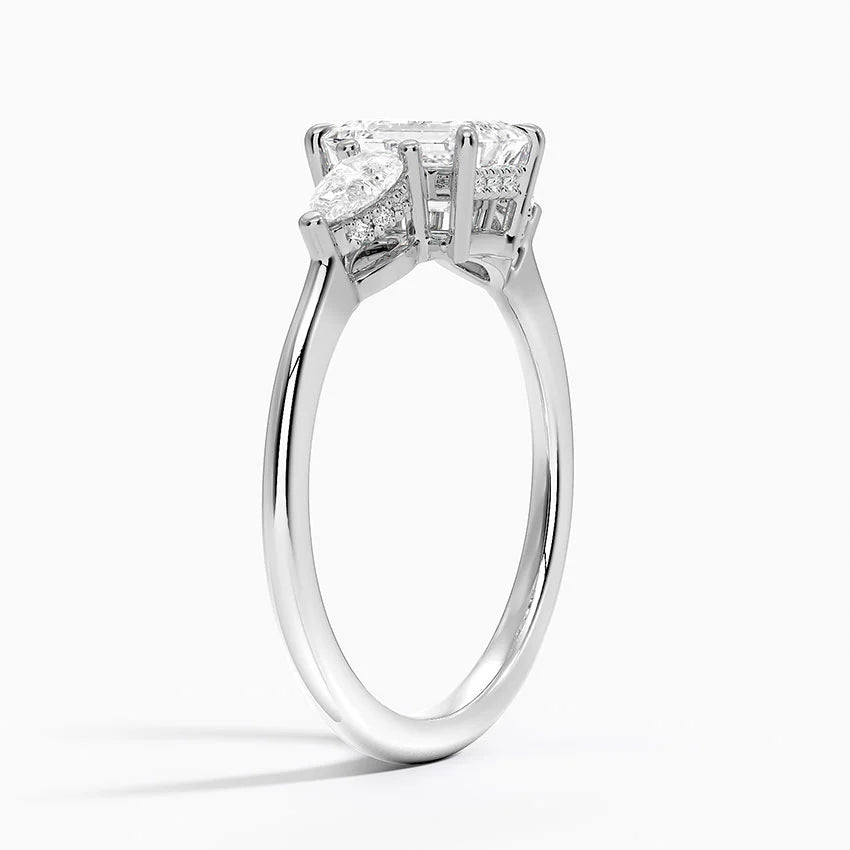 1.60 Carat Princess Halo Design Solitaire Lab Diamond Ring 18K - Florina 