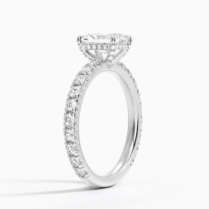 1.75 Karat Radiant Kesim Hidden Halo Tasarım Tektaş Laboratuvar Pırlanta Yüzük 18K  - Selora