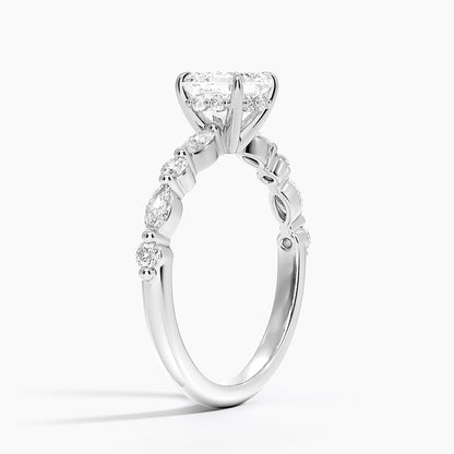 1.60 Carat Princess Halo Design Solitaire Lab Diamond Ring 18K - Florina 