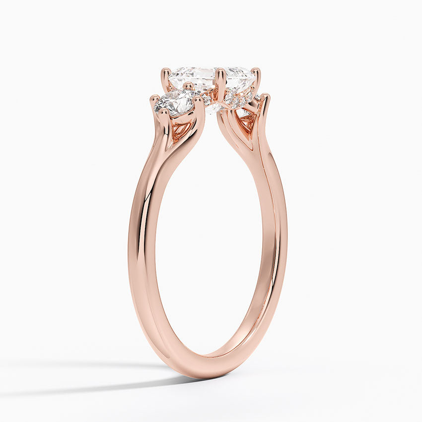 1.50 Asscher Kesim Hidden Halo Tasarım Tektaş Laboratuvar Pırlanta Yüzük 18K - Milora