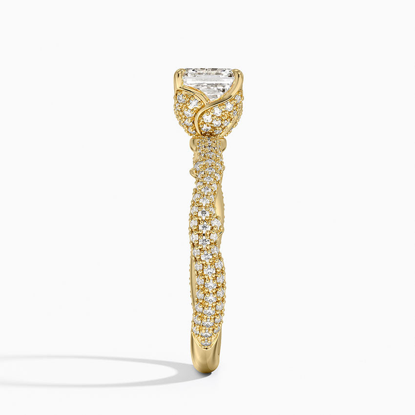 1.75 Karat Asscher Kesim Hidden Halo Tasarım Tektaş Laboratuvar Pırlanta Yüzük - Sorrento