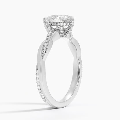 1.60 Carat Princess Halo Design Solitaire Lab Diamond Ring 18K - Florina 