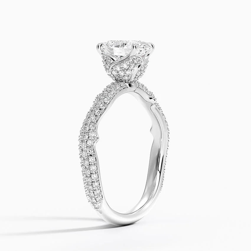 1.75 Karat Oval Kesim Hidden Halo Tasarım Tektaş Laboratuvar Pırlanta Yüzük - Sorrento