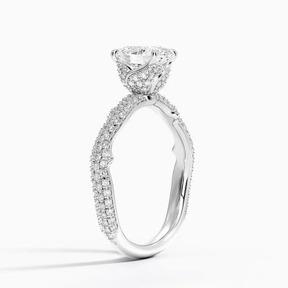 1.75 Oval Kesim Hidden Halo Tasarım Tektaş Laboratuvar Pırlanta Yüzük - Filara