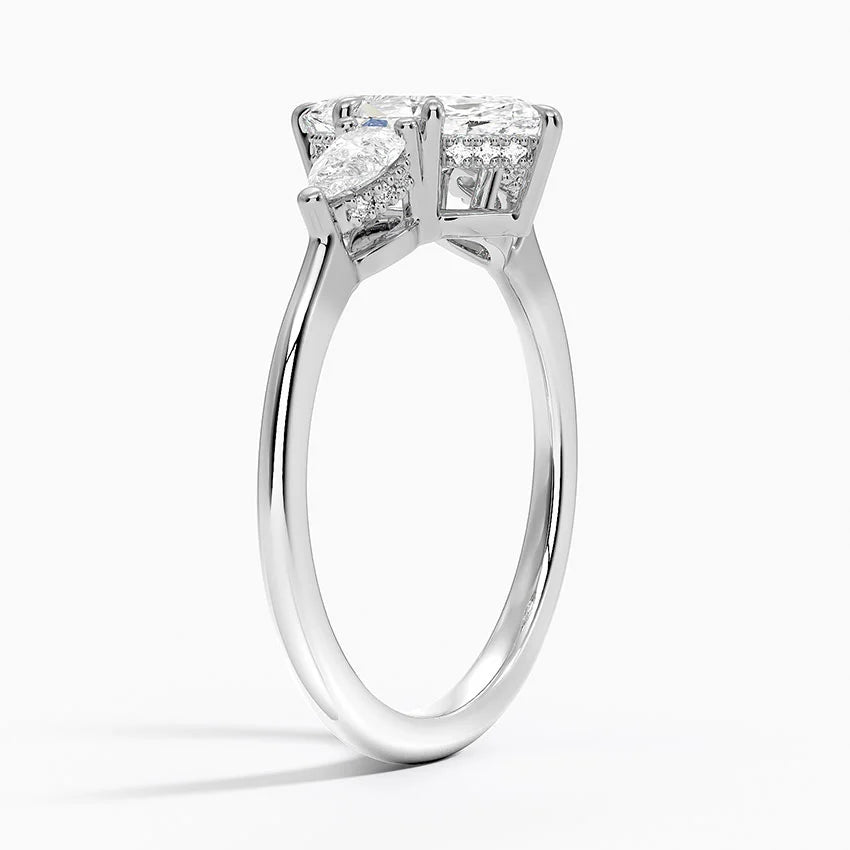 1.60 Carat Princess Halo Design Solitaire Lab Diamond Ring 18K - Florina 