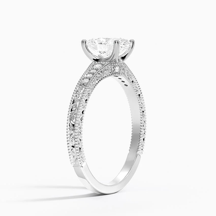 1.15 Karat Oval Kesim Hidden Halo Tasarım Tektaş Laboratuvar Pırlanta Yüzük - Venice