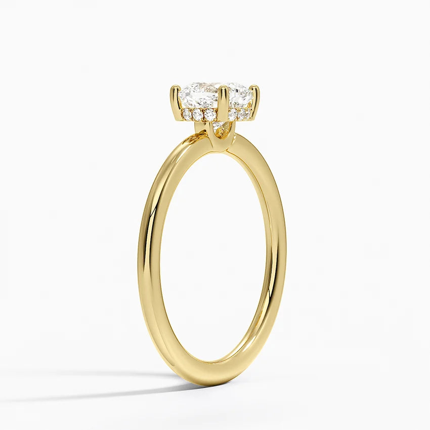 1.10 Cushion Kesim Hidden Halo Tasarım Tektaş Laboratuvar Pırlanta Yüzük - Melara