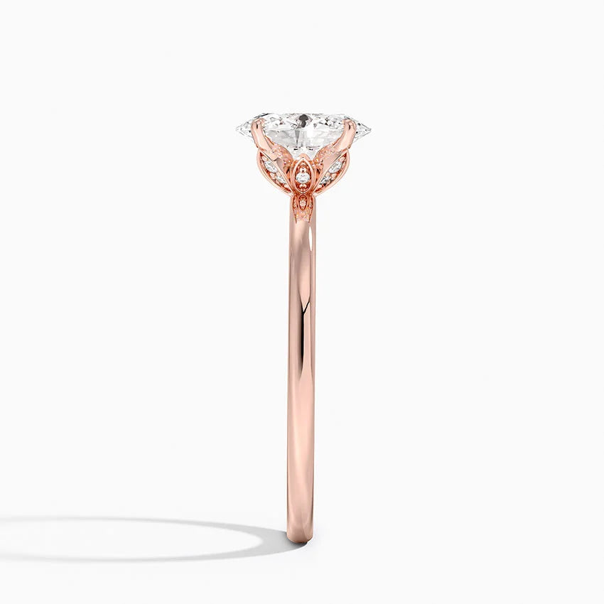 1.15 Karat Oval Kesim Hidden Halo Tasarım Tektaş Laboratuvar Pırlanta Yüzük - Oslo