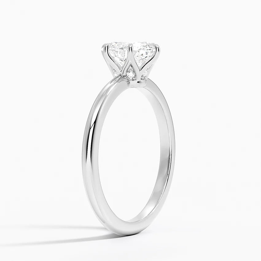 1.10 Karat Oval Kesim Hidden Halo Tasarım Tektaş Laboratuvar Pırlanta Yüzük - Bern