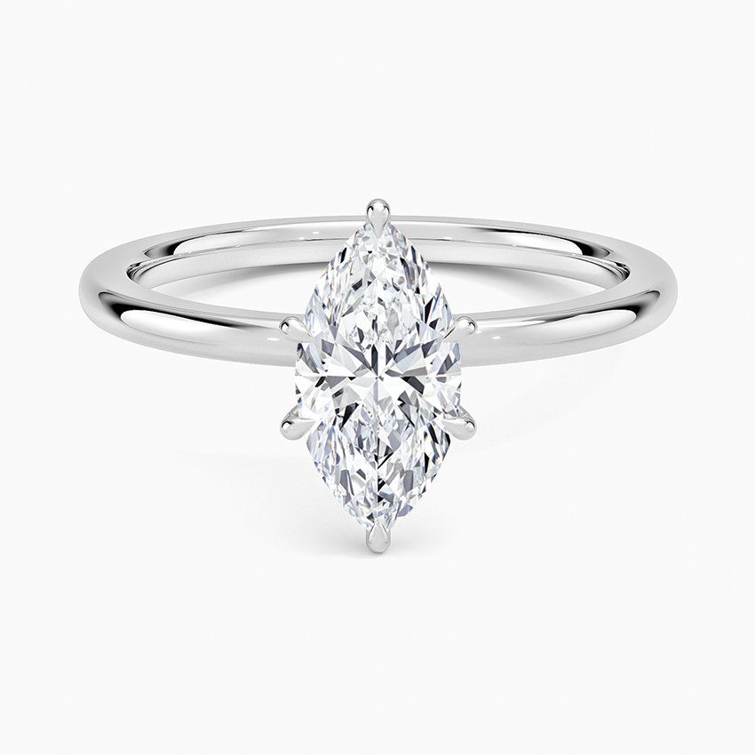 Altı Tırnak 1.15 Karat Marquise Kesim Hidden Halo Tasarım Tektaş Laboratuvar Pırlanta Yüzük - Delora - Bold Diamonds