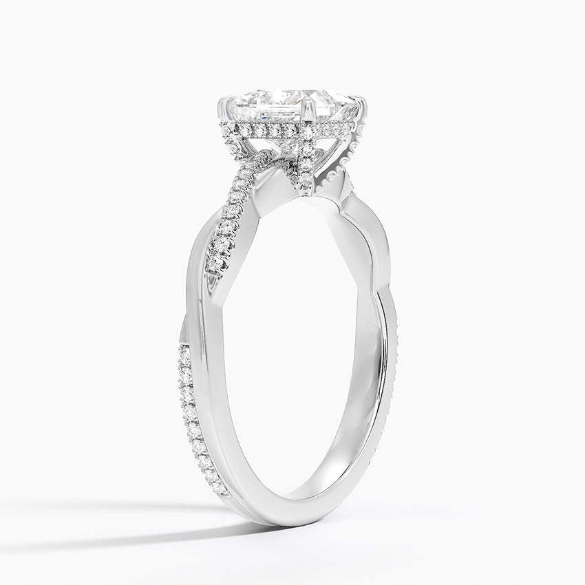 1.60 Carat Princess Halo Design Solitaire Lab Diamond Ring 18K - Florina 